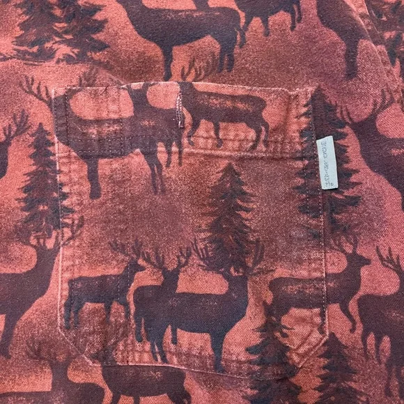 Woolrich Mens Flannel Deer Woods Print Button Down Sz 2XL - Picture 3 of 8